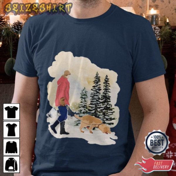Walking On Christmas With Pet T-Shirt