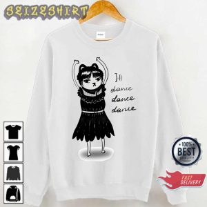 Wednesday Addams As A Cat Dancing Bloody Marry Song Sweatshirt