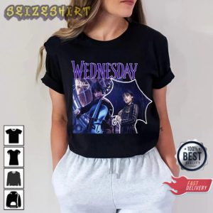 Wednesday Addams Family New TV Series 2022 Jenna Ortega T-Shirt