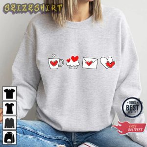 Womens Valentines Day Heart XOXO Roses Valentines Coffee Sweatshirt