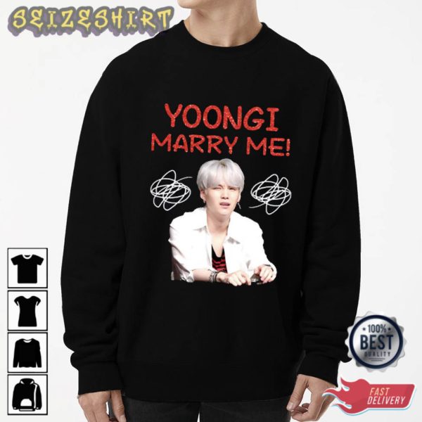 Yoongi Suga BTS Marry Me T-Shirt Graphic Tee