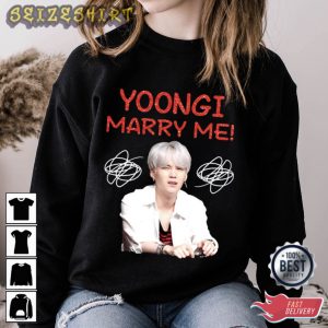 Yoongi Suga BTS Marry Me T-Shirt Graphic Tee
