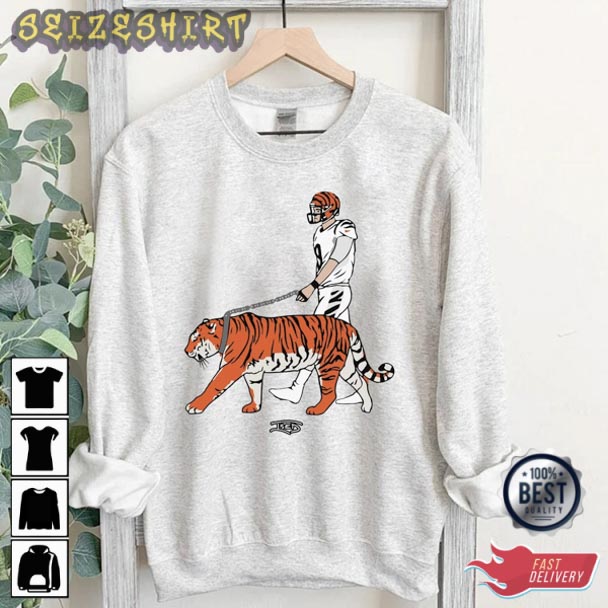 Cat Walk Joe Burrow Funny Art Cincinnati Bengals T-Shirt - Cruel Ball