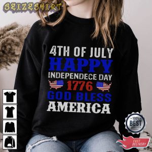 Happy Independence Day God Bless America Tshirt Design