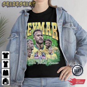 90s Retro Neymar Jr Soccer Football team 2022 Qatar FIFA World Cup T-Shirt