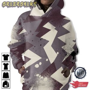 Array of Dotted Cubes with Spray Paint Patterns 3D Hoodie