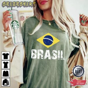 Brazil Soccer Football Brazilian flag 2022 Qatar FIFA World Cup T-Shirt