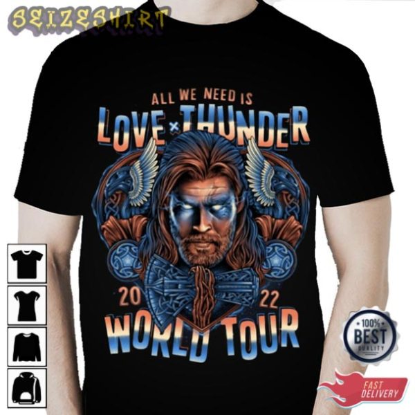 Chris Hemsworth Love and Thunder World Tour 2022 T-Shirt