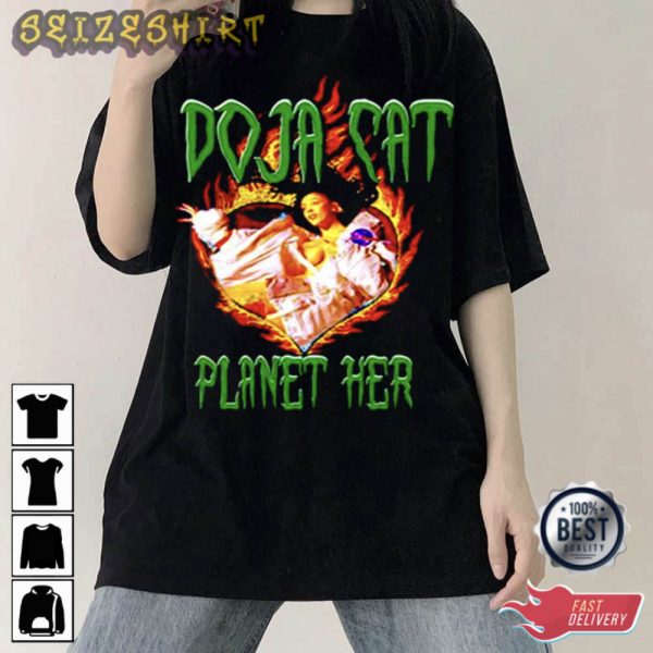 Doji Cat Planet Her Music T-Shirt Graphic Tee