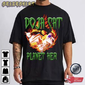Doji Cat Planet Her Music T-Shirt Graphic Tee