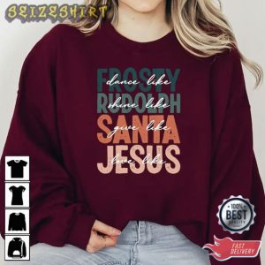 Frosty Rudolph Santa Jesu Christmas T-Shirt