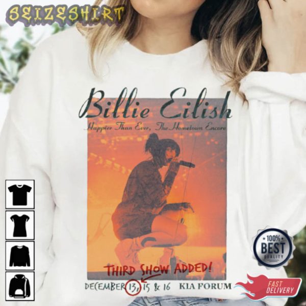 Happier Than Ever Tour Billie Eilish Gift For Fan T-Shirt