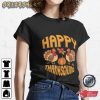Happy Thanksgiving Two Turkeys And Pumpkin T-Shirt