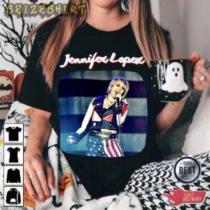 Jennifer Lopez Performance America Flag Shirt