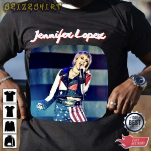 Jennifer Lopez Performance America Flag Shirt