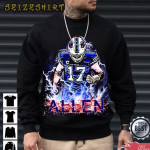 Trendy Number 17 Josh Allen Football Player Gift T-Shirt