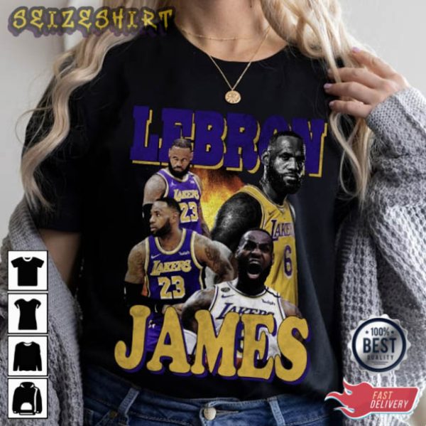 LeBron James Popart Lakers 6 Basketball T-Shirt