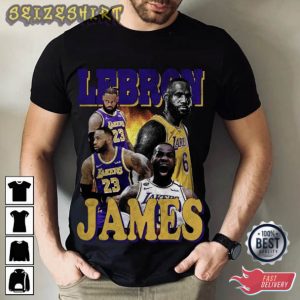 LeBron James Popart Lakers 6 Basketball T-Shirt