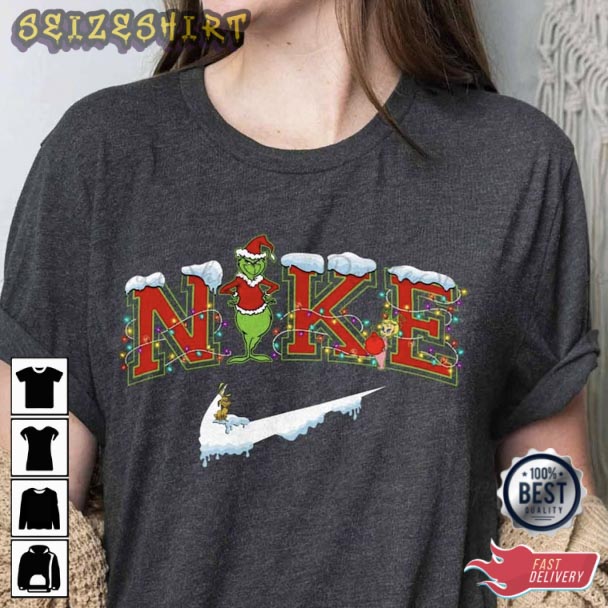 Nike Logo Grinch Christmas T-Shirt