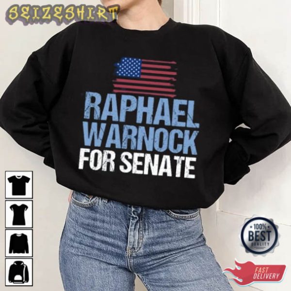 Raphael Warnock For Senate American Flag T-Shirt