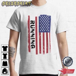 Running American Flag T-Shirt