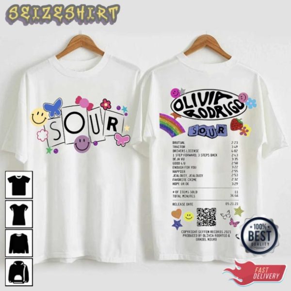 SOUR Album Sound Track Olivia Rodrigo Best T-Shirt