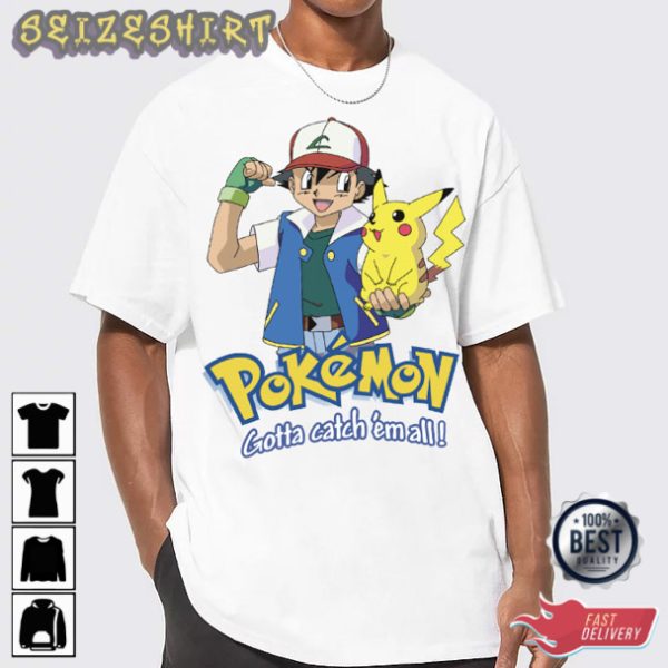 Satoshi And Pikachu Ash Ketchum Anime T-Shirt