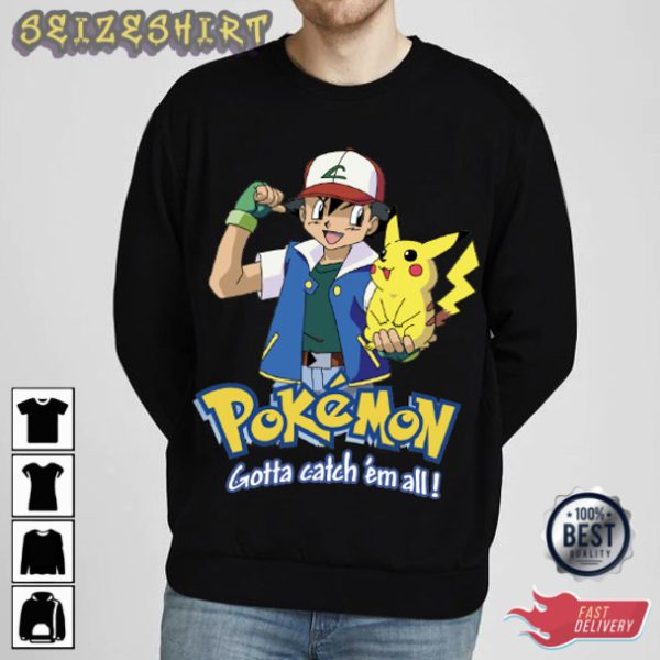 Satoshi And Pikachu Ash Ketchum Anime T-Shirt