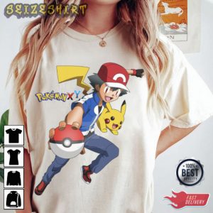 Satoshi And Pikachu Ash Ketchum T-Shirt