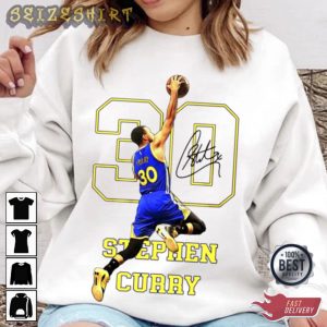 Stephen Curry 30 Stephen Curry Shooting Printed T-Shirt