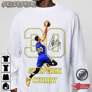Stephen Curry 30 Stephen Curry Shooting Printed T-Shirt