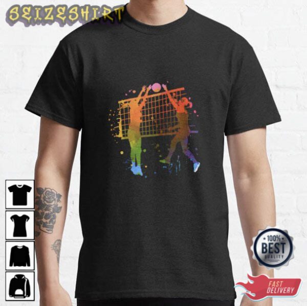Volleyball Match Multicolor Graphic Tee