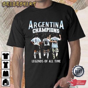 Argentina Champions Legends Of All Time Signatures T-shirt