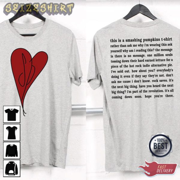 1993 Smashing Pumpkins Heart Manifesto Siamese Dream Logo T-Shirt