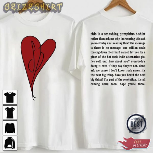 1993 Smashing Pumpkins Heart Manifesto Siamese Dream Logo T-Shirt