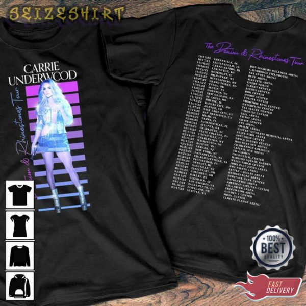 2022 2023 Carrie Underwood The Denim Rhinestones America T-Shirt