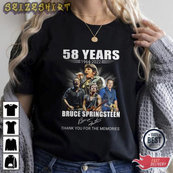 58 Years 1964 – 2022 Bruce Springsteen Thank You For The Memories Shirt