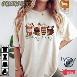 Coffee Lover Tee Comfort Colors Christmas Latte Tee Graphic Shirt