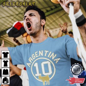 Argentina Futbol Goat 10 World Cup Shirt