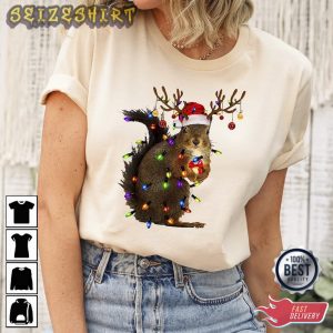 Funny Squirrel Lights T Shirt Design