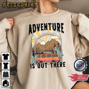 Adventure Is Out There Sunrise Camping Gift T-Shirt