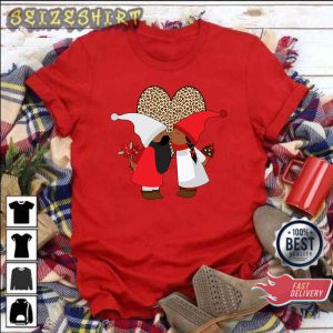 African American Gnome Couples Leopard Valentines Day Gift Sweatshirt