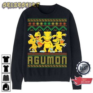 Agumon Digimon Ugly Christmas Merry Xmas Gift T-Shirt Sweatshirt Hoodie