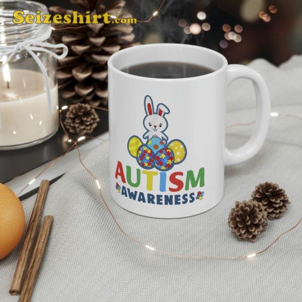 Autism Awareness Easter Bunny Eggs Funny Gift Mug