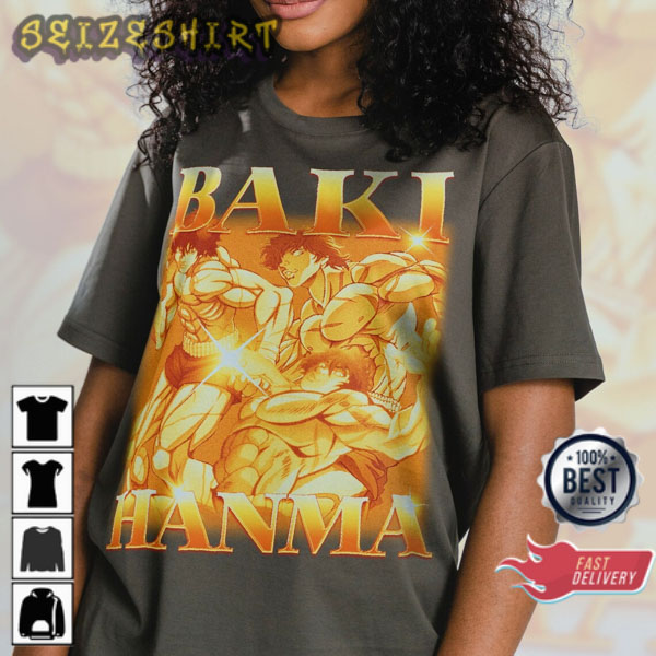 BAKI HANMA ANIME Vintage Retro 90s Baki the Grappler Unisex T-Shirt (2)