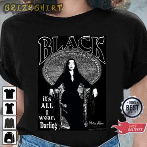 Black Morticia Addams Dark Valentine Gift T-Shirt