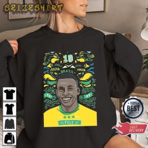 Brazil Pele Legend Soccer Pele Brasil Unisex Printed T-Shirt