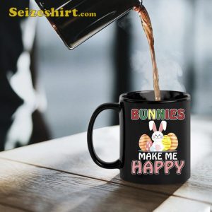 Bunnies Make Me Happy Easters Day Gifts Mug