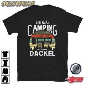 Camping Dog And Motorhome I Love Camping With Dachshund T-shirt