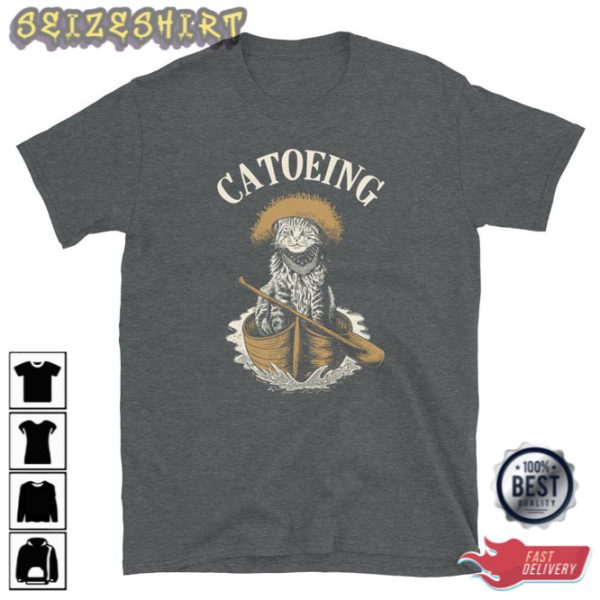Canoeing Cat Canoeing In River Canoe T-shirt